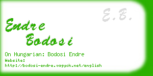 endre bodosi business card